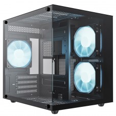 Gabinete Gamer Pure Power Aqua, Mid Tower, Vidro Temperado, M-ATX, Sem Fonte, Sem Fan, Preto, PP-CS-AQMABSF