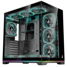 Gabinete Gamer Rise Mode Galaxy Glass Standard V2 Led ARGB, Mid Tower, Vidro Temperado, ATX, Sem Fonte, Sem Fan, Preto, RM-GA-GGST2L-FB