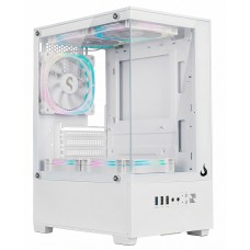 Gabinete Gamer Rise Mode Prisma Glass 01 White, Mid Tower, Vidro Temperado, mATX, Sem Fonte, Sem Fan, Branco, RM-CA-PRS-01-FW