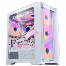 Gabinete Gamer Round5 Astra White, Mid Tower, Lateral de Vidro, mATX, Sem Fans, Branco, R5-ASTRA-W-2186