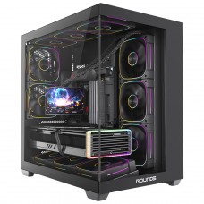 Gabinete Gamer Round5 Asuka Black, Mid Tower, Lateral e Frontal de Vidro, ATX, Sem Fans, Preto, R5-ASUKA-B-2251