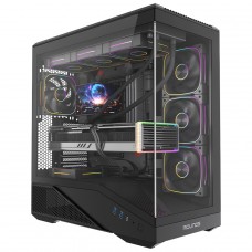 Gabinete Gamer Round5 IceBox Black, Mid Tower, Lateral e Frontal de Vidro, ATX, Com 4 Fans, Preto, R5-ICEBOX-B-2252