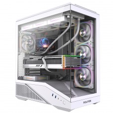 Gabinete Gamer Round5 IceBox White, Mid Tower, Lateral e Frontal de Vidro, ATX, Com 4 Fans, Branco, R5-ICEBOX-W-2253