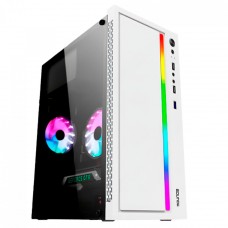 Gabinete Gamer Round5 Viper White, Mini Tower, Lateral de Vidro, mATX, Sem Fans, Branco, R5-VIPER-W-2180