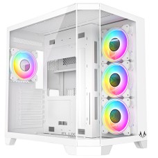 Gabinete Gamer Spectrum FLUX 900, Mid Tower, Vidro Temperado, ATX, Com 10 Fans, Sem Fonte, Branco, SM-CS-FLX90FAW10F