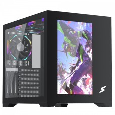 Gabinete Gamer SuperFrame Box Magic, Mid Tower, Vidro Temperado, Com Display LCD 13.3 Pol, ATX, Preto, Sem Fonte, Com 6 Fans, SF-CS-BMMAB6F