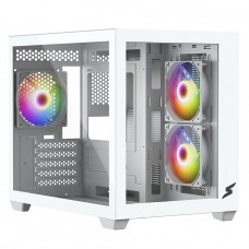 Gabinete Gamer SuperFrame Box, Mid Tower, Vidro Temperado, M-ATX, White, Sem Fonte, Com 3 Fans