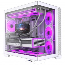 Gabinete Gamer SuperFrame Drakor, Mid Tower, Vidro Temperado, ATX, Com 4 Fans ARGB, Branco, SF-CS-DKMAW4F