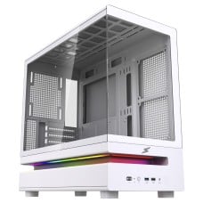 Gabinete Gamer SuperFrame Flow 500, RGB, Mid Tower, Vidro Temperado, M-ATX, Sem Fans, Branco, SF-CS-FLW50MSWNSF