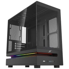 Gabinete Gamer SuperFrame Flow 500, RGB, Mid Tower, Vidro Temperado, M-ATX, Sem Fans, Preto, SF-CS-FLW50MSBNSF