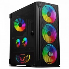 Gabinete Gamer SuperFrame Vamp, Mid Tower, Vidro Temperado, ATX, Black, Sem Fonte, Com 4 Fans, ARGB