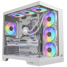 Gabinete Gamer SuperFrame Vhagar, Mid Tower, Vidro Temperado, ATX, Branco, Sem Fan, SF-CS-VGMAWSF