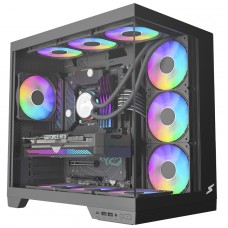 Gabinete Gamer SuperFrame Vhagar, Mid Tower, Vidro Temperado, ATX, Preto, Sem Fan, SF-CS-VGMABSF