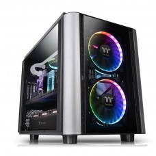 Gabinete Gamer Thermaltake Level 20 XT, E-ATX Cube Case, 4 Vidros Temperados, Black, Com 1 Fan, Sem Fonte, CA-1L1-00F1WN-00