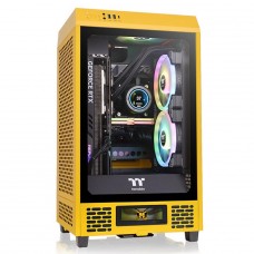 Gabinete Gamer Thermaltake The Tower 200 Bumblebee, Mini Tower, Vidro Temperado, Mini-ITX, Sem Fonte, Com 2 Fans, CA-1X9-00S4WN-00