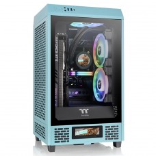Gabinete Gamer Thermaltake The Tower 200 Turquoise, Mini Tower, Vidro Temperado, Mini-ITX, Blue, Sem Fonte, Com 2 Fans, CA-1X9-00SBWN-00