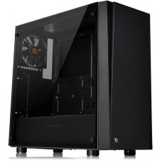 Gabinete Gamer Thermaltake Versa J21 TG, Mid Tower, Sem Fan, Vidro Temperado, Black, Com Fonte 600w, CA-3K1-60M1WZ-00