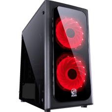Gabinete Gamer PCyes Venus, Mid Tower, Com 2 Fans, Lateral de Acrílico, Black, S-Fonte, VENPTVM2FCA