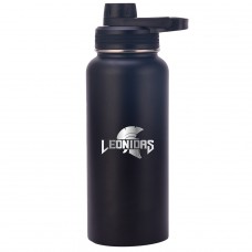 Garrafa Térmica Leonidas, 1L, 24h Frio e 12h Quente, Metal, Preto, LN-BT-ST1000MLB