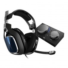 Headset Gamer Logitech Astro A40 + MixAmp Pro TR Gen 4 com Áudio Dolby, PS4, Pc, Black/Blue, 939-001791