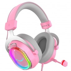 Headset Gamer Fifine AmpliGame H13, 7.1 Surround, RGB, USB, Rosa