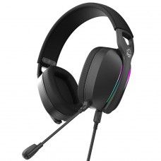 Headset Gamer PCYES Nowy Black Vulcan, USB, RGB, Drivers de 40mm, Preto, HGNW40BV