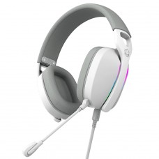Headset Gamer PCYES Nowy White Ghost, USB, RGB, Drivers de 40mm, Branco, HGNW40WG