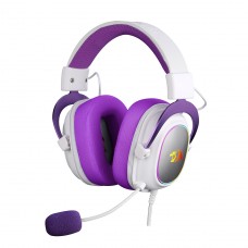 Headset Gamer Redragon Zeus X, USB, Surround 7.1, RGB, White/Purple, H510WP-RGB
