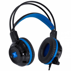 Headset Gamer Vinik Taranis V2, 3,5mm Stereo, Led Azul, Drivers de 40mm, Preto e Azul