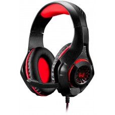 Headset Gamer Warrior Rama Stero, USB/P2, Preto/Vermelho, PH219