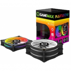 Kit com 3 Fans 120mm Gamemax Rainbow Com Controle RL300