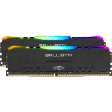 Kit Dual Channel 16GB (2x8GB) Memória DDR4 Crucial Ballistix, 8GB, 3200MHz, RGB, Black