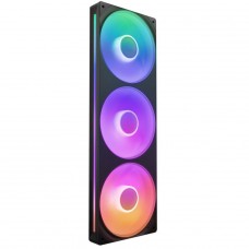 Kit Fan 360mm NZXT F360 RGB Core, 3 Ventoinhas De 120mm, Single-Frame, Preto, RF-U36HF-B1