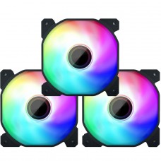 Kit Fan Com 3 Unidades 1STPLAYER, ARGB, 120mm, Com Controladora, FIS-BK-COMBO