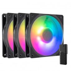 Kit Fan Com 3 Unidades Cooler Master Mobius 12P ARGB, 120mm, Com Controlador, Preto, MFZ-M2DN-243P2-R1