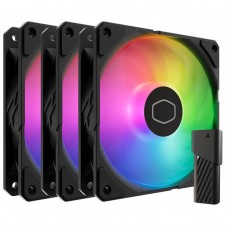 Kit Fan Com 3 Unidades Cooler Master SickleFlow Edge, ARGB, 120mm, Com Controladora, Preto, MFX-B2DN-253P2-R2