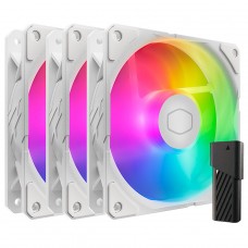 Kit Fan Com 3 Unidades Cooler Master SickleFlow Edge White Edition, ARGB, 120mm, Com Controladora, Branco, MFX-B2DW-253P2-R2