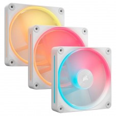 Kit Fan Com 3 Unidades Corsair iCUE LINK LX120-R, RGB, Reverse, 120mm, Branco, CO-9051054-WW