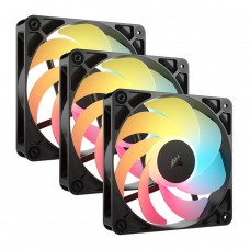 Kit Fan Com 3 Unidades Corsair RS120-R, ARGB, Reverse, 120mm, Preto, CO-9050196-WW