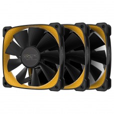 Kit Fan Com 3 Unidades Geometric Future Squama 2505Y, 120mm, PWM, Preto e Amarelo, GEO-S2505Y-3