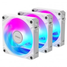 Kit Fan Com 3 Unidades Gigabyte Aorus EZ Chain Fan 120 Ice, ARGB, 120mm, Branco, GP-ECFAN1203 ICE