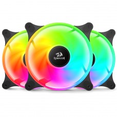 Kit Fan Com 3 Unidades Redragon GC-F013, ARGB, 120mm, Preto
