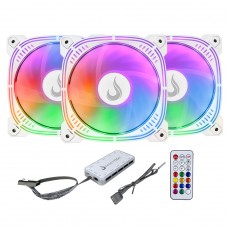 Kit Fan Com 3 Unidades Rise Mode Frost Pro, ARGB, 120mm, Branco, RM-CF-02-ARGB