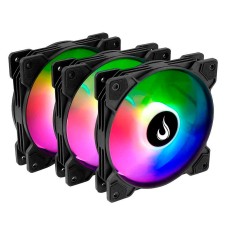 Kit Fan com 3 Unidades Rise Mode X, 3x120mm, RGB Rainbow, 1200 RPM, Preto, RM-XLD-01-RBW