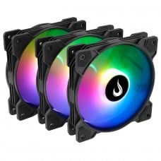 Kit Fan com 3 Unidades Rise Mode X, ARGB, 120mm, Preto, RM-XLD-01-ARGB