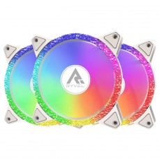 Kit Fan Com 3 Unidades Ryvel Frost White, ARGB, 120mm, Com Controladora, Branco, RY-FN-FT-WT