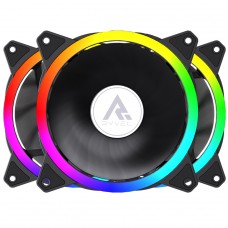 Kit Fan Com 3 Unidades Ryvel Luna, ARGB, 120mm, Com Controladora, Preto, RY-FN-LN-BL