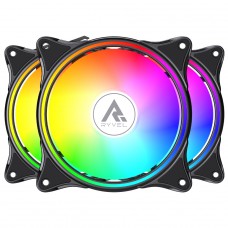 Kit Fan Com 3 Unidades Ryvel Lycan Black, ARGB, 120mm, Com Controladora, Preto, RY-FN-LY-BL