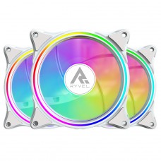 Kit Fan Com 3 Unidades Ryvel Lycan White, ARGB, 120mm, Com Controladora, Branco, RY-FN-LY-WT