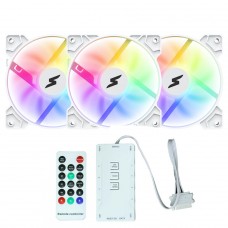 Kit Fan Com 3 Unidades SuperFrame Swift, ARGB, 120mm, White, Com Controladora SF-03